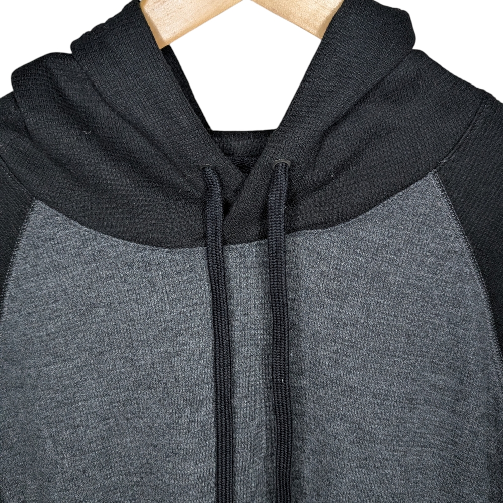 American Eagle Long Sleeve Tee Men's Large Gray Black Super Soft Thermal Hoodie - Picture 5 of 11